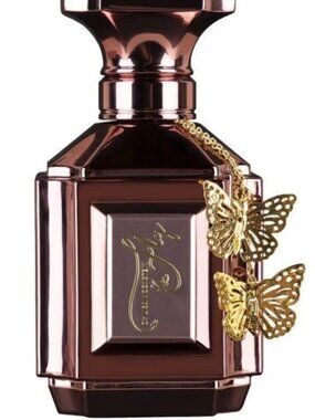 Fly by Lisa HochsteinLuxury Rose Gold Perfume Bottle with Gold Butterfly Accents